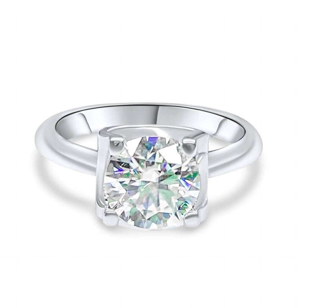 NEW P & K JEWELRY women's 2 ctw moissanite stone ring in silver